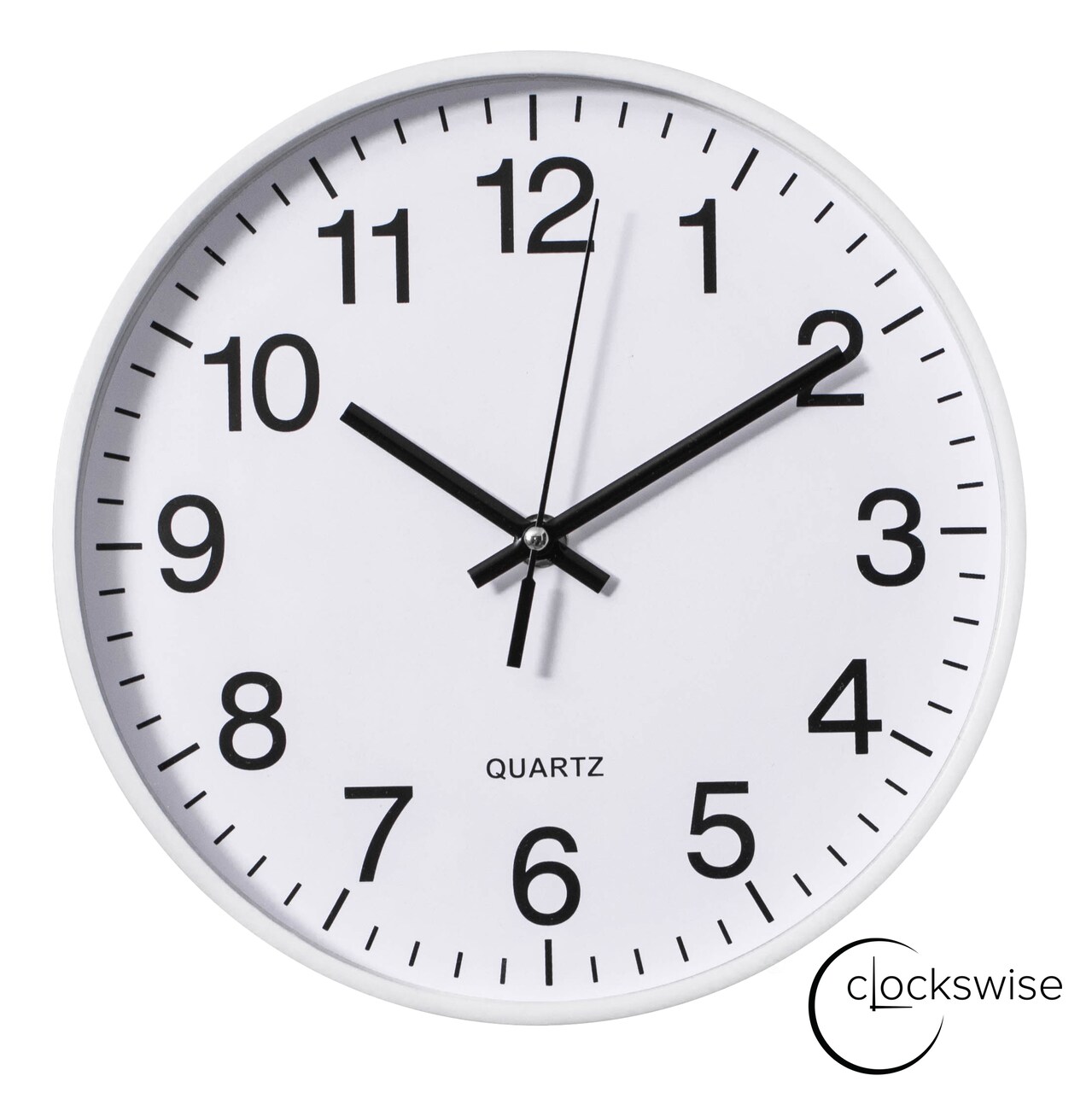 Clockswise Black Analog Clock – Silent, Non-Ticking for Wall, Office Desk, Table and Shelf, Battery-Operated Perfect for Home Office, Farmhouse Kitchen Decor, Bathroom, School and Bedroom Decor